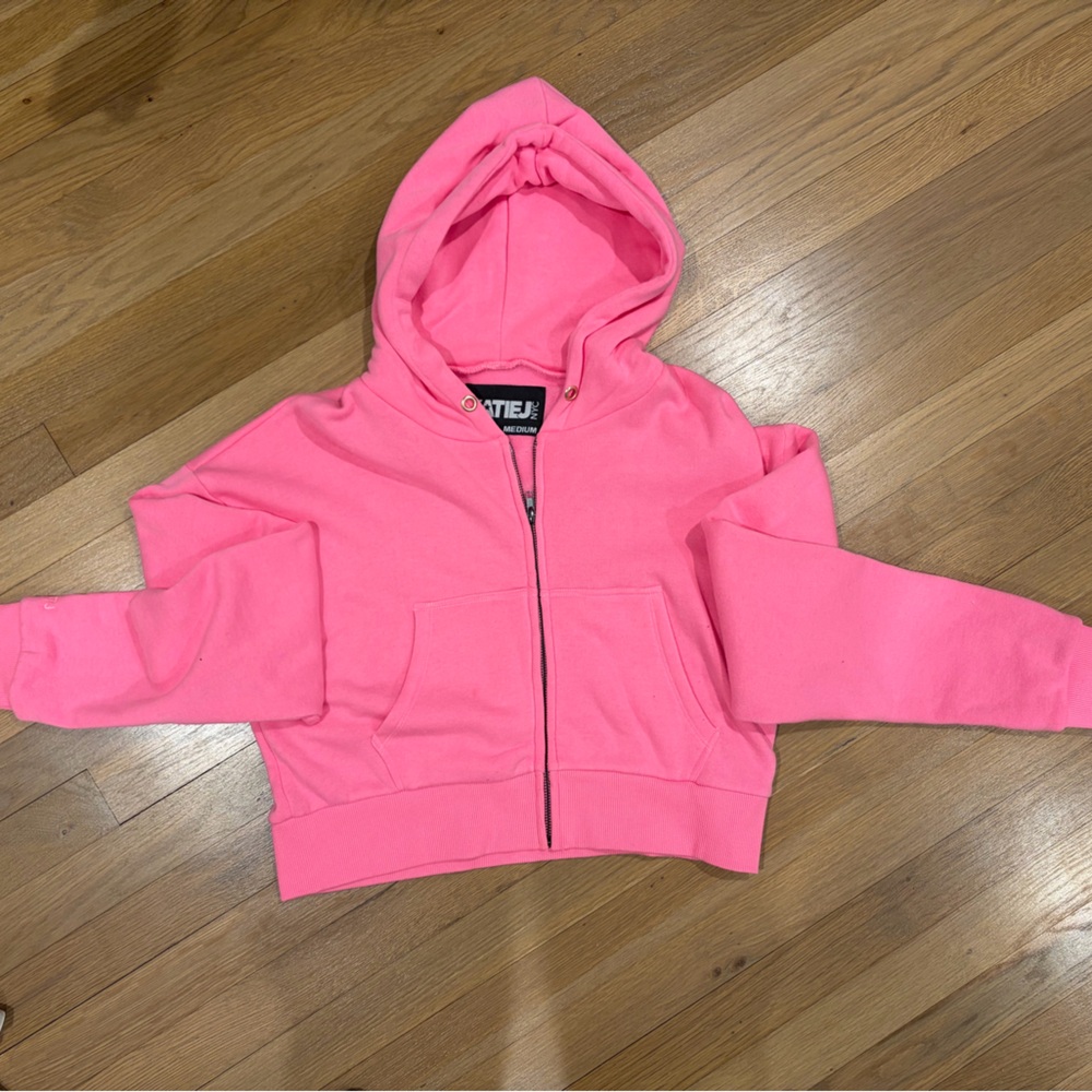 Katie J NYC - Vibrant Pink Zip-Up Hoodie